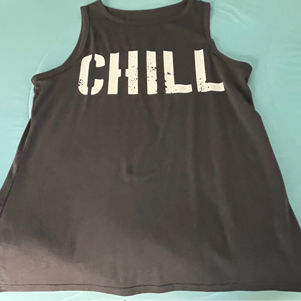 Black 'CHILL' Tank Top